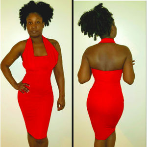 Sexy Low Back Red Dress